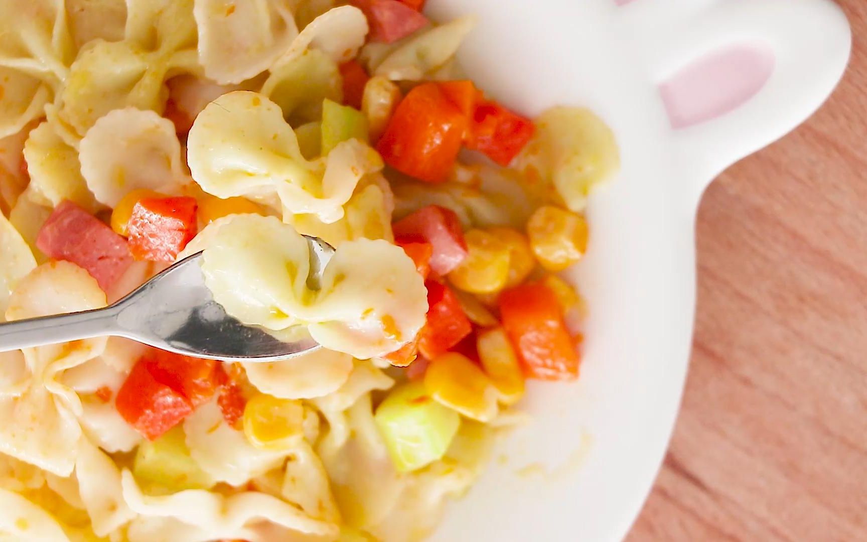 蔬菜什锦炒蝴蝶面,适合10个月的宝宝_哔哩哔哩 (゜-゜)つロ 干杯