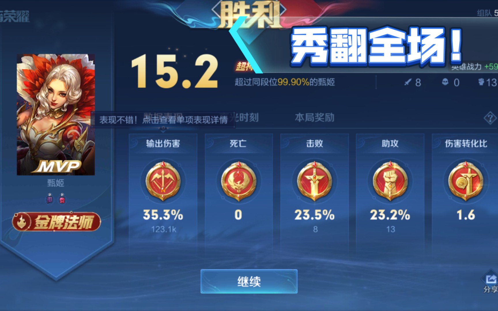 王者荣耀之甄姬评分152