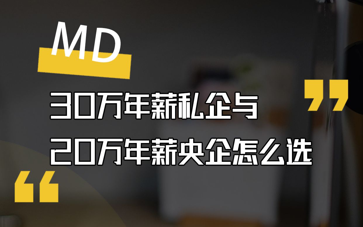 职场科普 第三集 30万年薪私企与20万年薪央企怎么选?哔哩哔哩bilibili