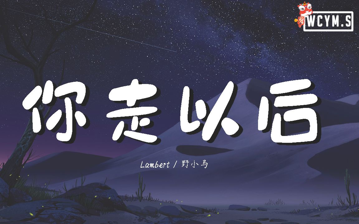 [图]Lambert&野小马 - 你走以后【動態歌詞/Lyrics Video】