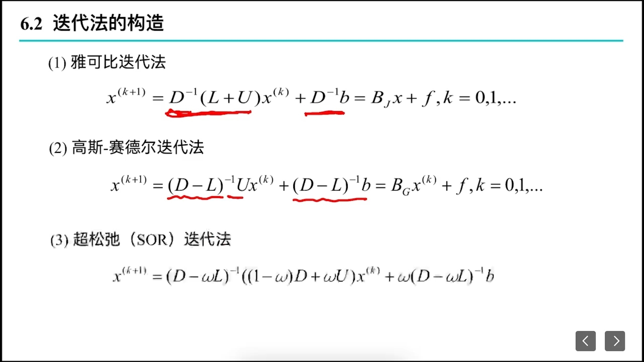 第六章 迭代法(只用记住高斯和雅可比迭代,超松弛不用记)哔哩哔哩bilibili