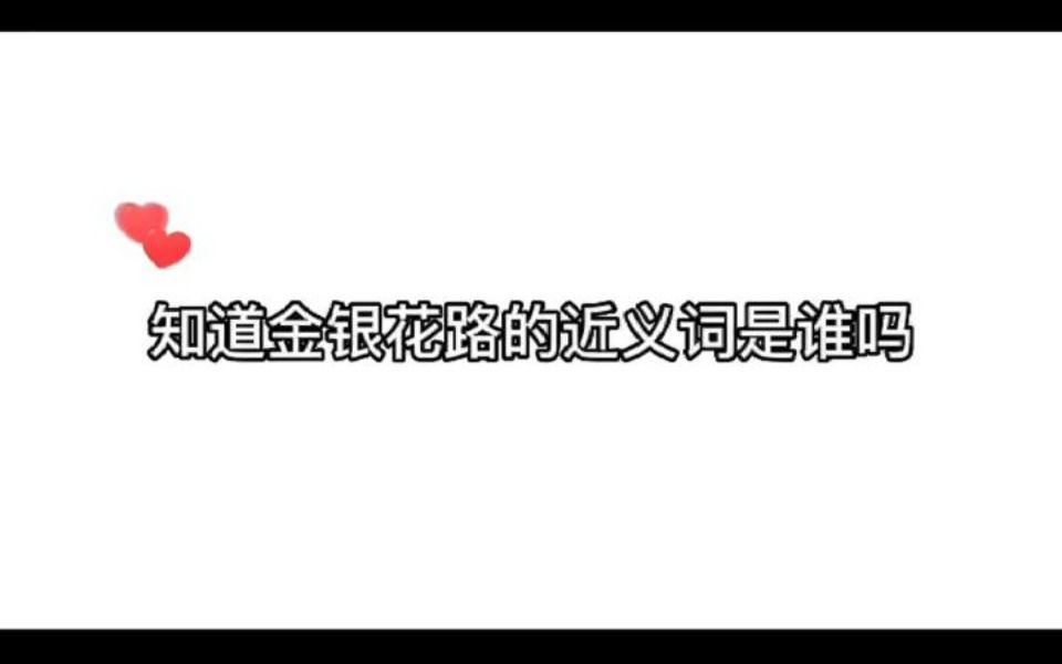 知道金银花路的近义词是谁吗哔哩哔哩bilibili