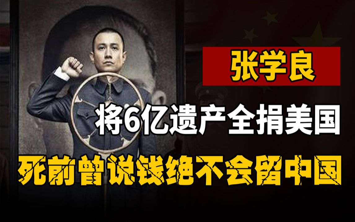 张学良101岁去世,将6亿遗产全捐美国,死前曾说:钱绝不会留中国哔哩哔哩bilibili