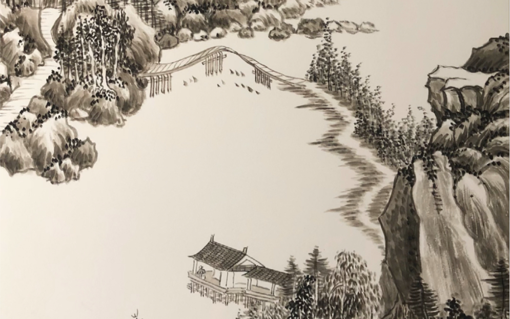 [图]【水粉画】临摹《仿古山水册》八开之王鉴