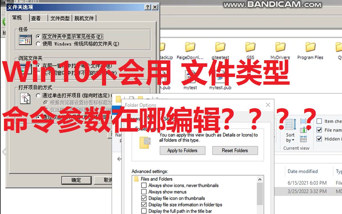 Windows10 文件夹选项 文件类型 在哪哔哩哔哩bilibili