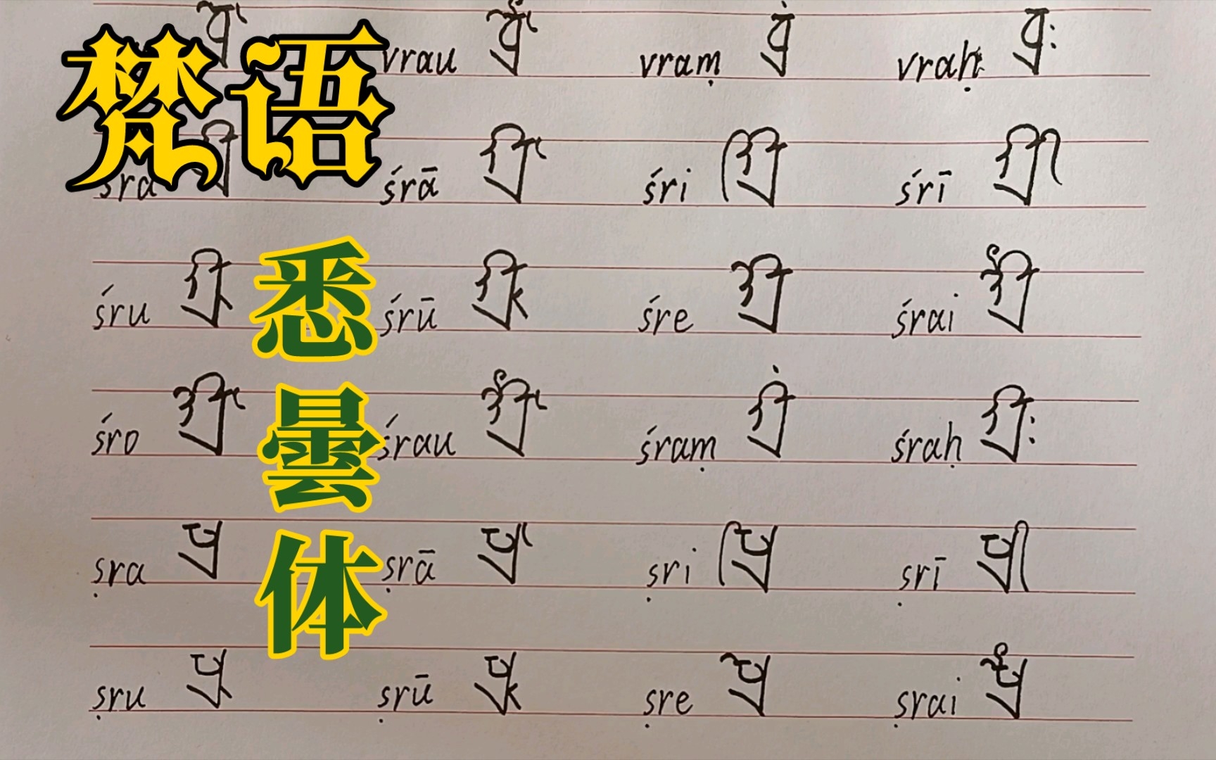 梵语悉曇体字母书写(一七七)
