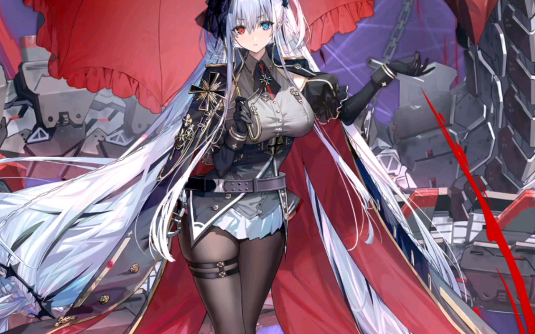 碧蓝航线 埃尔宾语音展示含特殊触摸,红蓝瞳加黑白大,太妙了_碧蓝航线