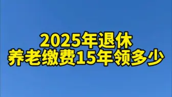 2025年退休，养老缴费15年领多少#养老