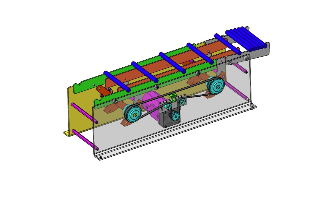 棍料间歇输送机构设计,电机输送输送如何避免滚动?