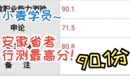 小麦公考学员获得安徽省考笔试行测最高分:90.1分!!!快来吸欧气接好运!!!哔哩哔哩bilibili