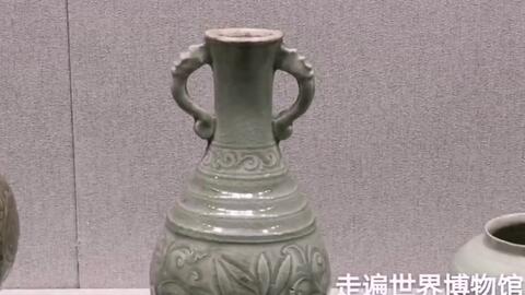 中国古代名窑名瓷：宋代耀州窑青釉刻花瓶，其立体感花纹技压群芳_哔哩