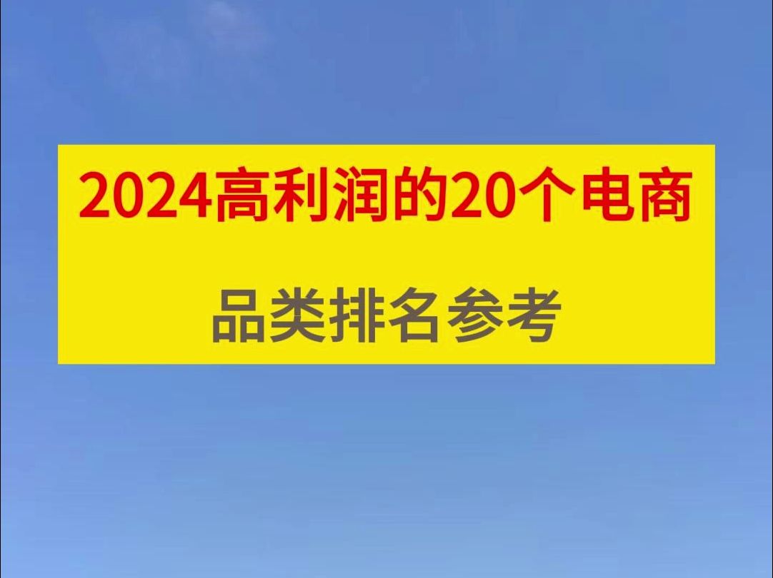 2024高利润的20个电商品类排名参考哔哩哔哩bilibili