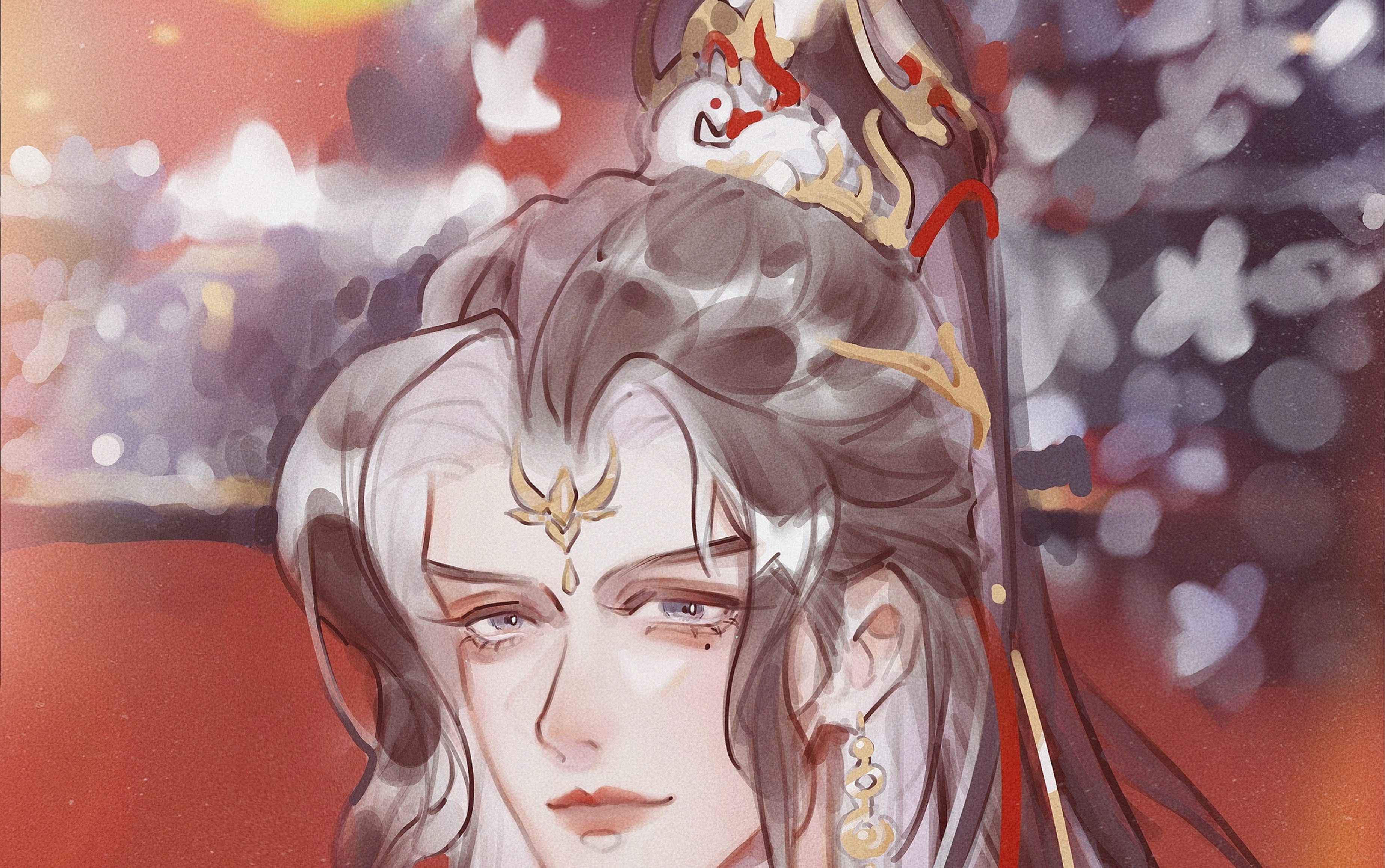 【剑网3】试图挑战难画的王红卷发和背景