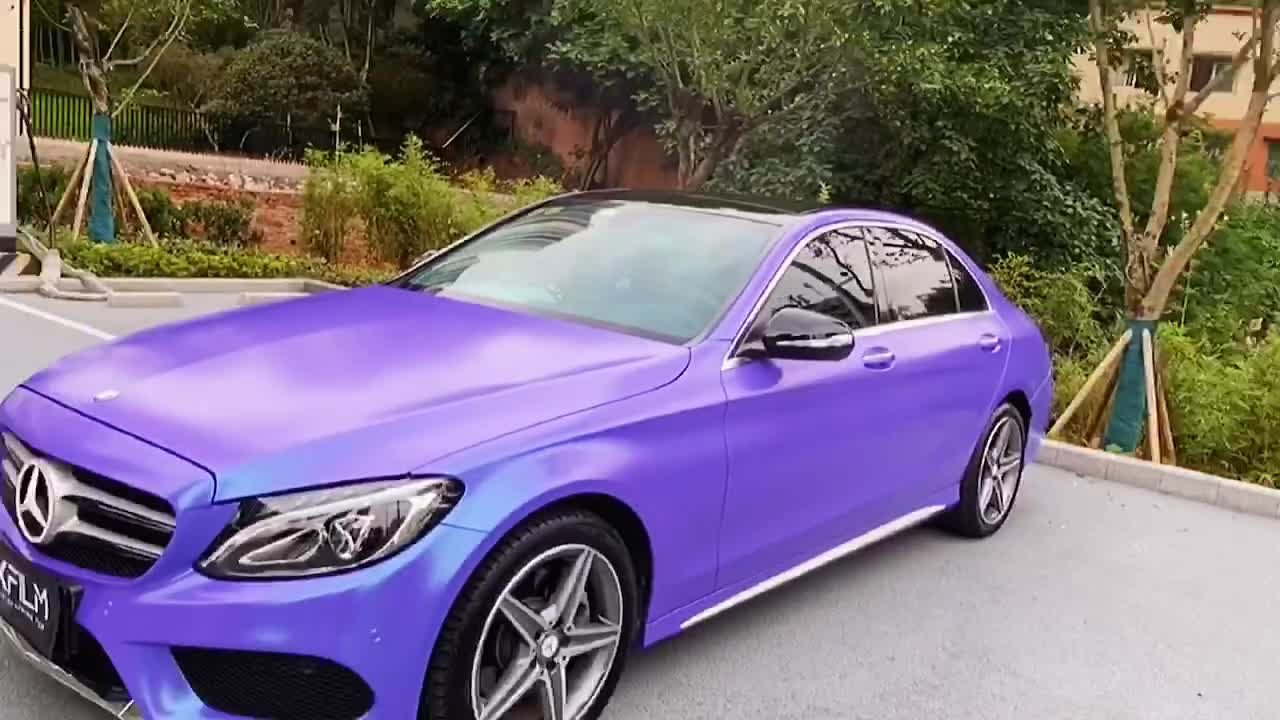 奔驰c汽车贴膜ekfilm-ek改色膜陶瓷冰川蓝