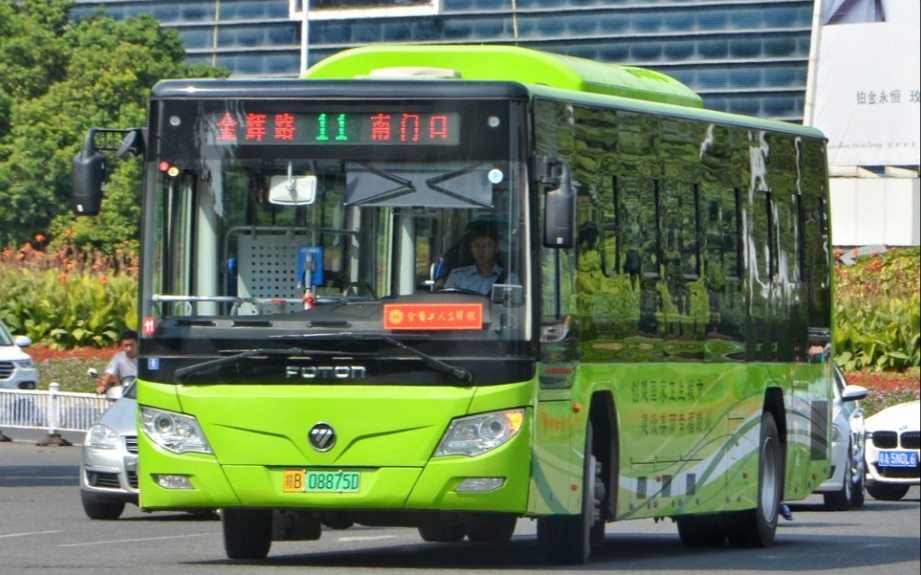 赣州市11路福田纯电动bj6105evca-30行车视频