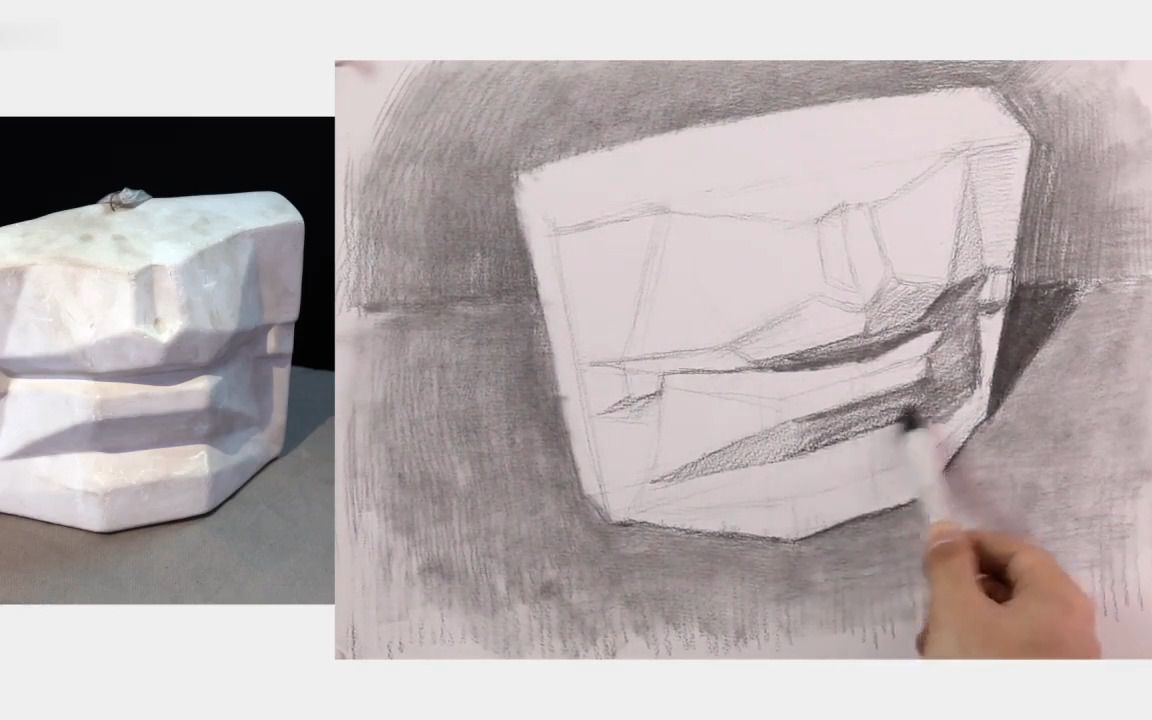 69素描石膏切面嘴--美术工笔写意素描色彩油画速写彩铅书法水墨花鸟