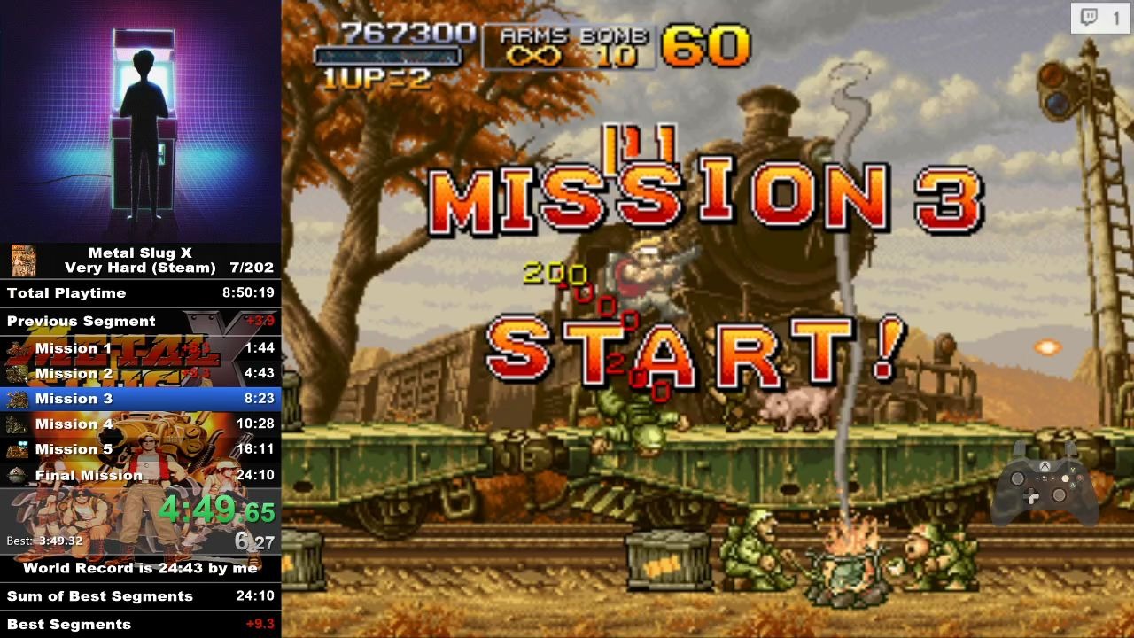 搬运steam版本合金弹头xveryhard难度世界记录24分14秒速通20200419by