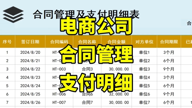 电商公司合同管理支付明细工具哔哩哔哩bilibili