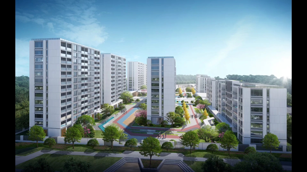 一套漂亮大气的住宅小区效果图案例