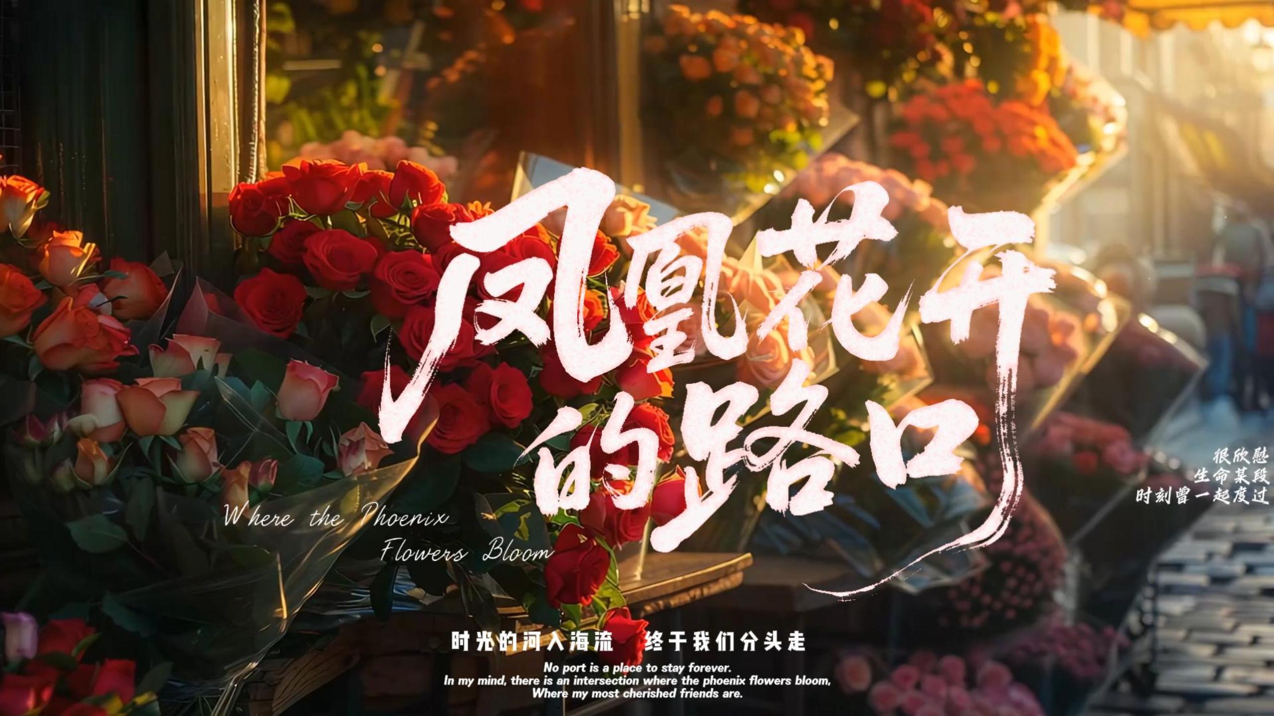 《凤凰花开的路口》【童声合唱】4k完整版MV背景视频。歌曲核心感情是对青春友情的深深眷恋、对离别的不舍，以及对共同成长岁月的感恩。