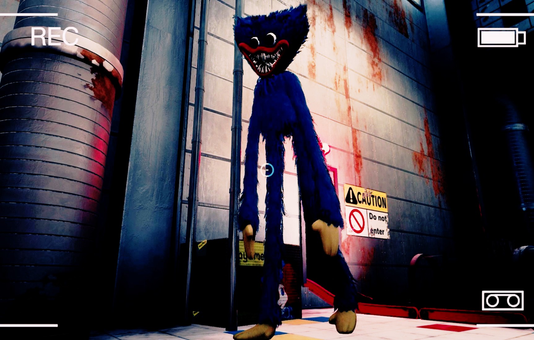 废弃工厂中摄像头拍到的huggywuggy波比的游戏时间poppyplaytime