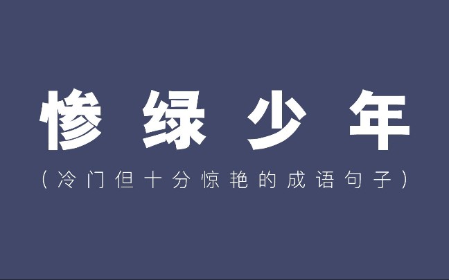 盘点那些冷门却十分惊艳的成语句子 | 作文素材积累哔哩哔哩bilibili