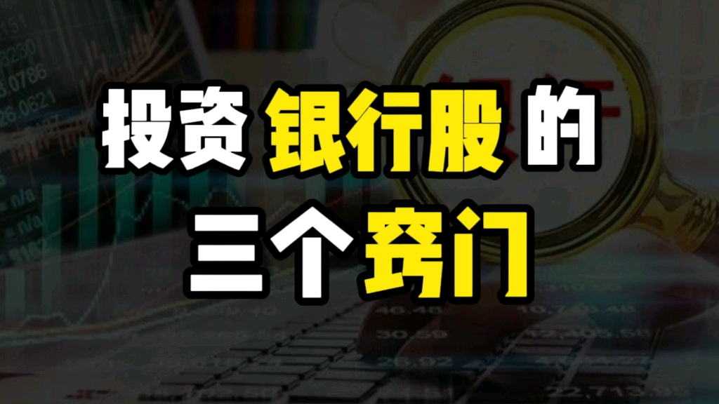 小白的试金石 :银行股,手把手教你投资银行股哔哩哔哩bilibili