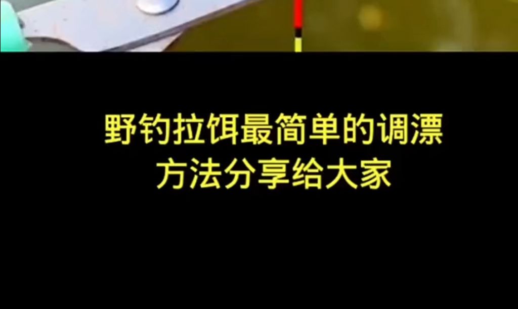 钓鱼人野河野钓 调漂技巧