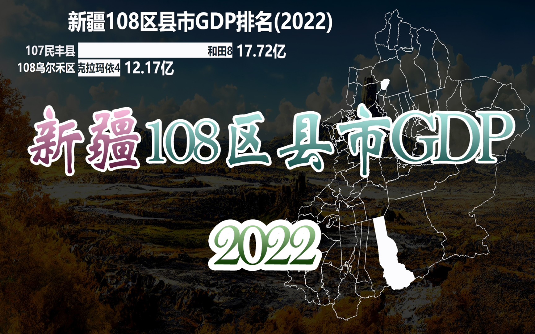 2022新疆108区县市GDP排名哔哩哔哩bilibili