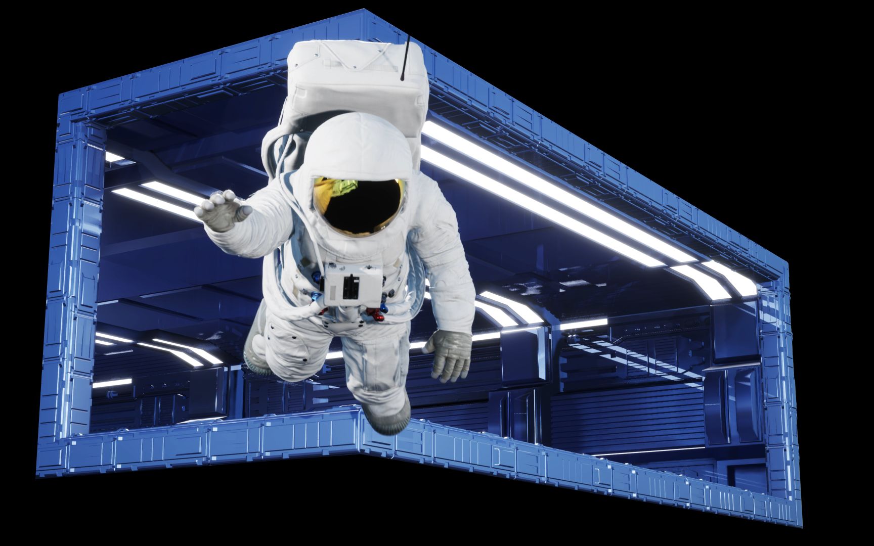 户外大屏幕,裸眼3d宇航员效果.