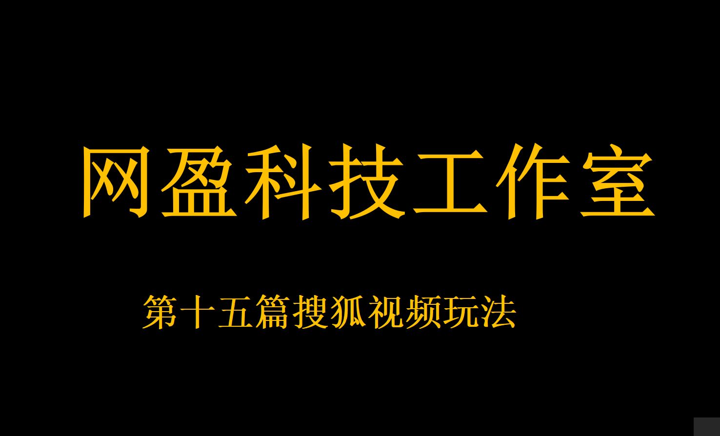 [图]搜狐视频玩法讲解（蓝雨科技工作室正式更名为网盈科技工作室）