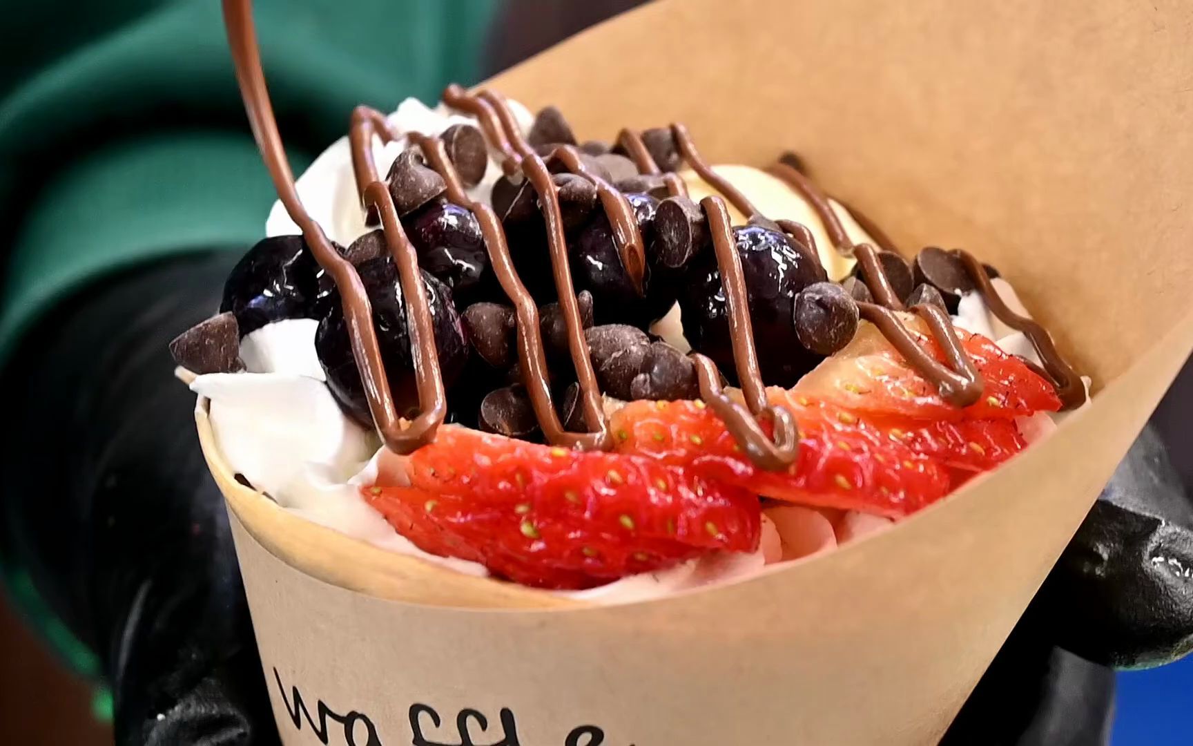 新鲜水果冰淇淋可丽饼-韩国街头食品