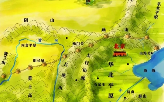 西安北京周边地形地貌对比图