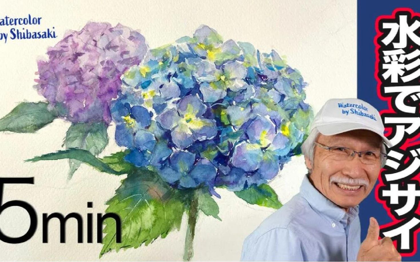 水彩画柴崎爷爷的水彩示范教学用水彩如何来绘制绣球花