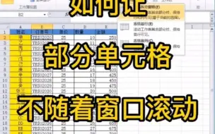 下载视频: 30.EXCEL如何让部分单元格不随着窗口滚动