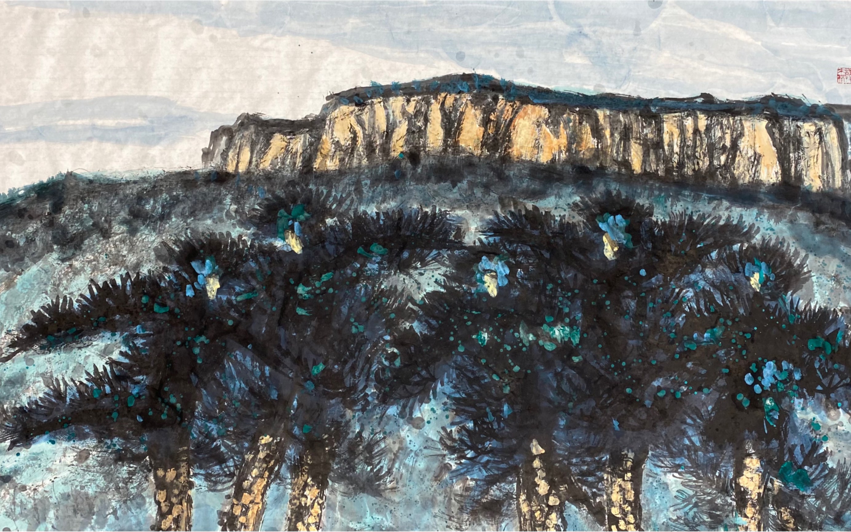 韩森中国山水画辽宁本溪五女山的创作过程_哔哩哔哩_bilibili