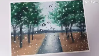 〔Goldenson〕油画棒绘画作品「雨中的森林」