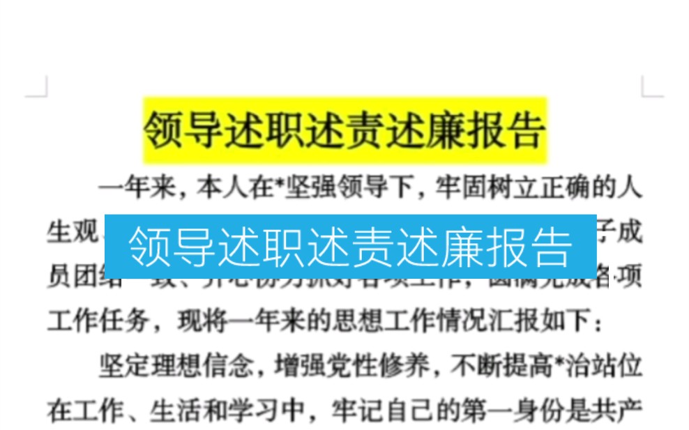 【熬夜整理】领导述职述责述廉报告素材模板参考哔哩哔哩bilibili