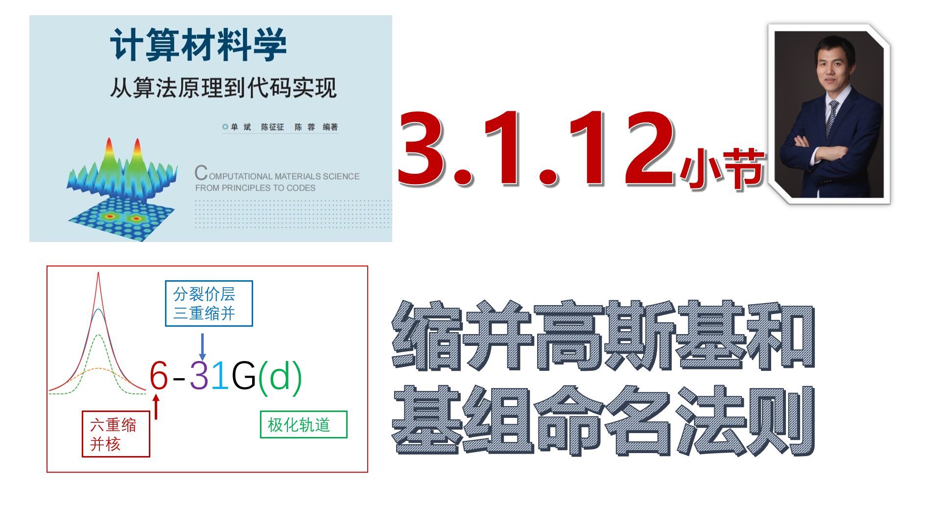 【计算材料学从算法原理到代码实现】视频教程 | 3.1.12缩并Gaussian基和STOnG基组命名法则哔哩哔哩bilibili