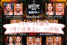 Download Video: 【UFC 306战卡】由冠军“蜜糖”领衔，9月15日星期天6：00开战