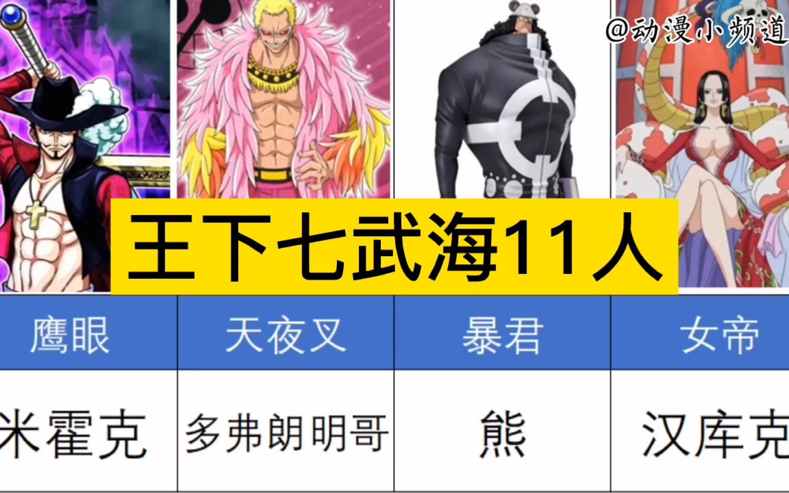 【海贼王】王下七武海11人,红鼻子巴基领先时代,开展直播和快递行业!哔哩哔哩bilibili