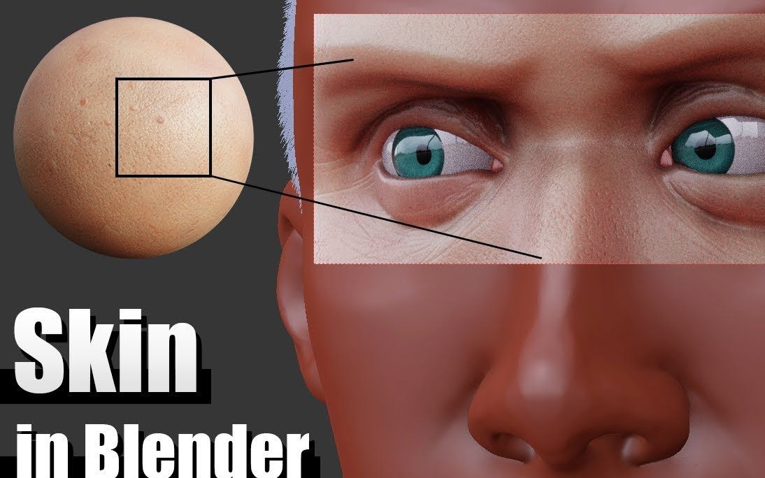 【Blender】【机翻字幕】Blender中的逼真的皮肤纹理和着色器教程哔哩哔哩bilibili