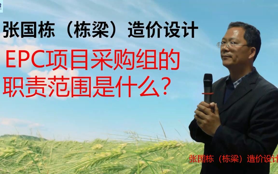 张国栋(栋梁)造价设计:EPC项目采购组的职责范围是什么?哔哩哔哩bilibili