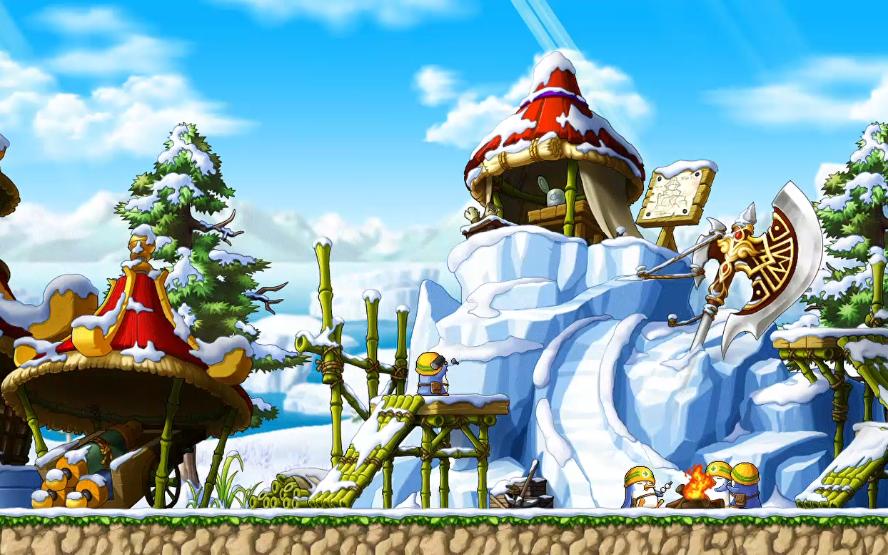 冒险岛bgm-rienvillage 冰雪之岛 里恩#怀旧经典#壁纸#泰酷辣