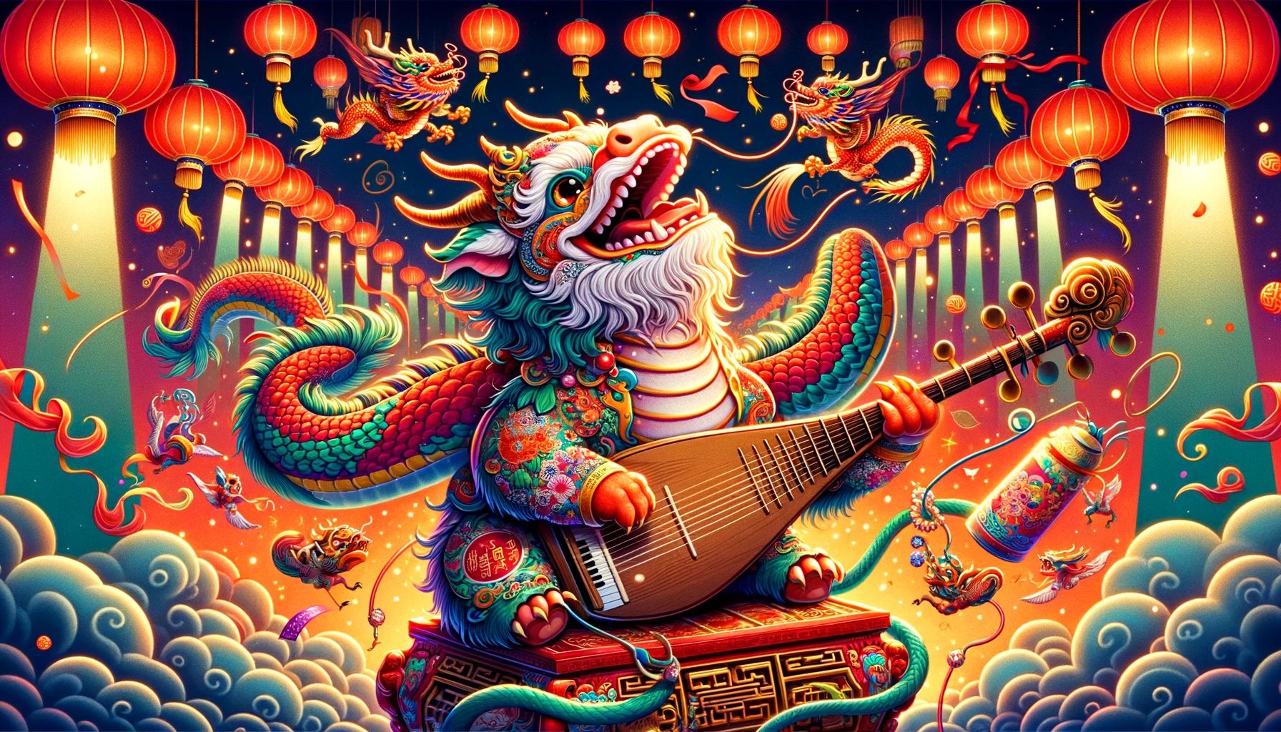 龙生九子囚牛卡通囚牛,中国古代神话传说中的神兽,龙生九子之长子,为