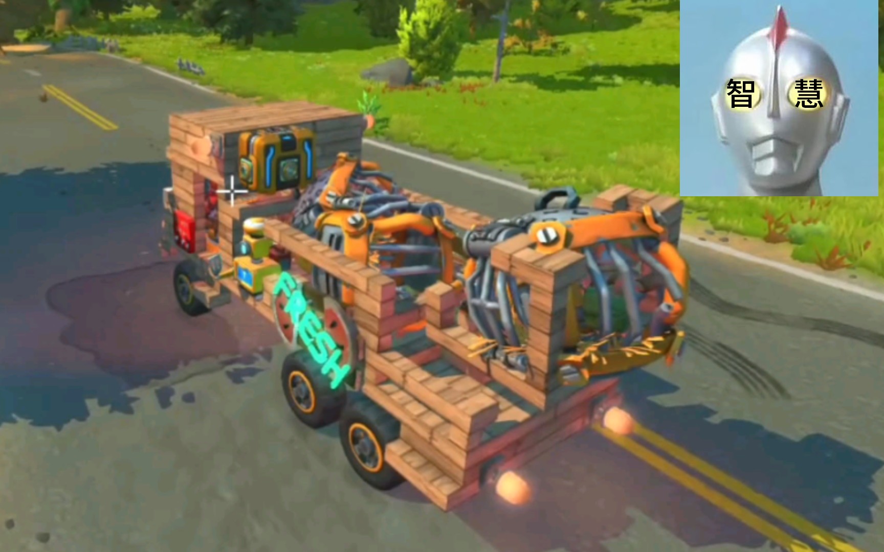 [废品机械师](scrap mechanic)超级简单的老头捕获车,可以一次抓3个.