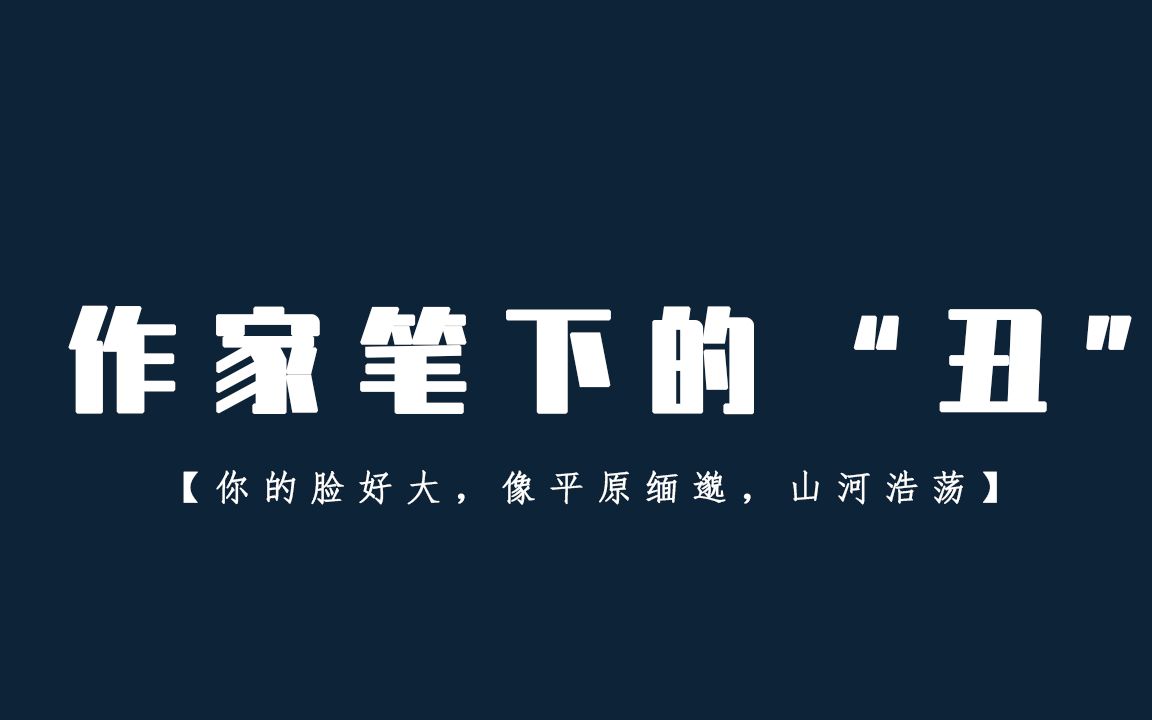 【盘点那些叫人拍案叫绝的人物描写|丑篇】这样一张脸,连春风吹到时都会觉得郁闷吧哔哩哔哩bilibili