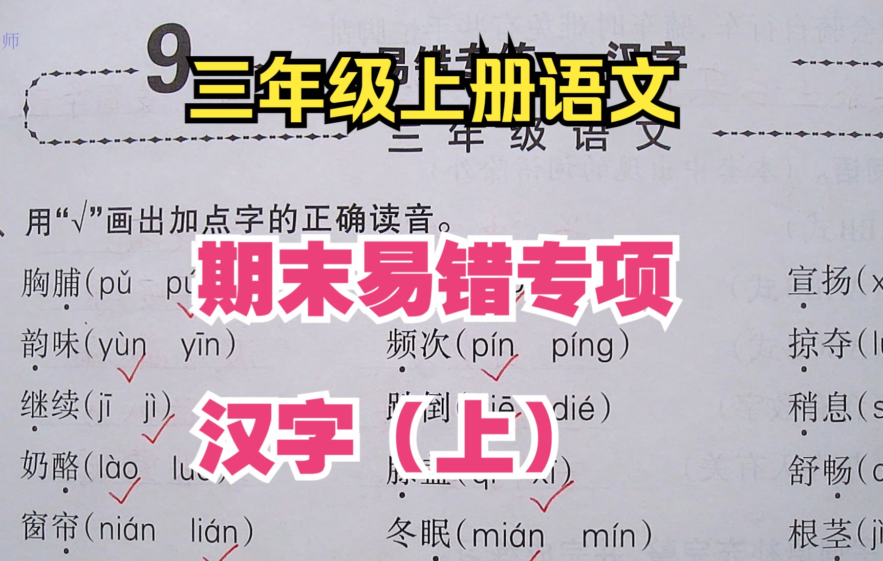 三年级上册语文期末复习易错专项——汉字(上)是你家孩子的易错字吗?哔哩哔哩bilibili