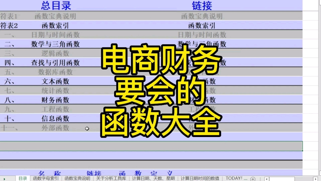 [图]电商财务要会的excel函数大全