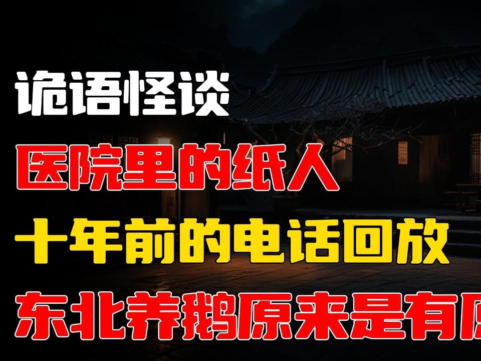 医院里的纸人丨十年前的电话回放丨东北养鹅原来是有原因的丨𐟓š 睡前惊悚小故事𐟒䨃†小者慎点!哔哩哔哩bilibili